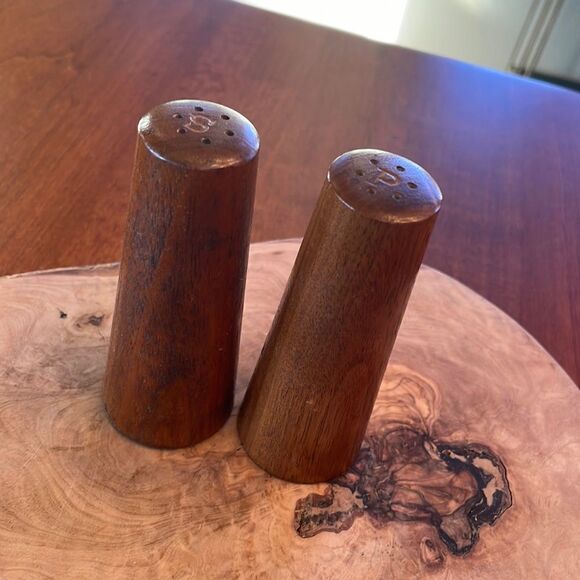 Mid Century Danish Teak Salt & Pepper Shakers - Picture 1 of 6